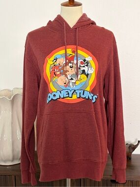 Unisex * Warner Bros. Looney Tunes Cozy Pullover Hoodie - Red